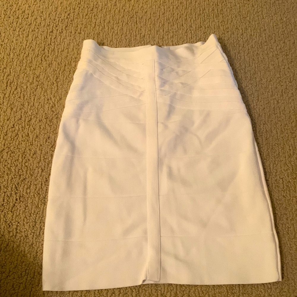 Bodycon white mini skirt